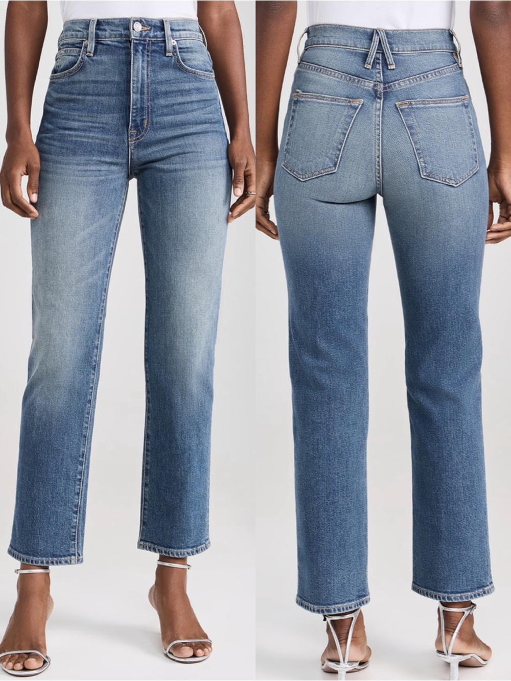 SLVRLAKE London High Rise Straight Leg Jeans Blue Bird Wash